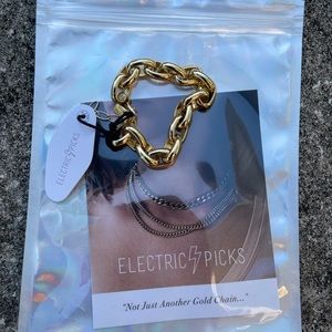 Electric Picks chunky gold bracelet